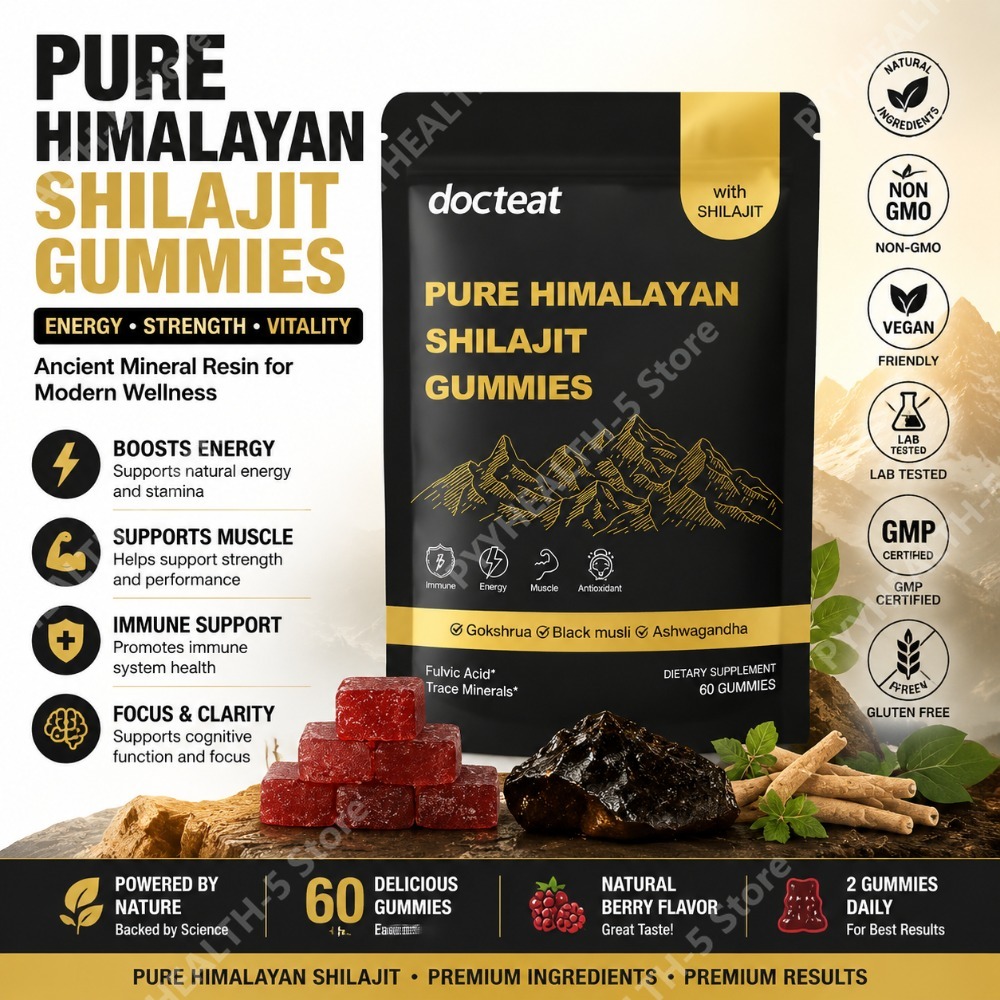 Natural Herbal Wellness - Docteat Saf Himalaya Şilajit Jelibonları, Aşvaganda