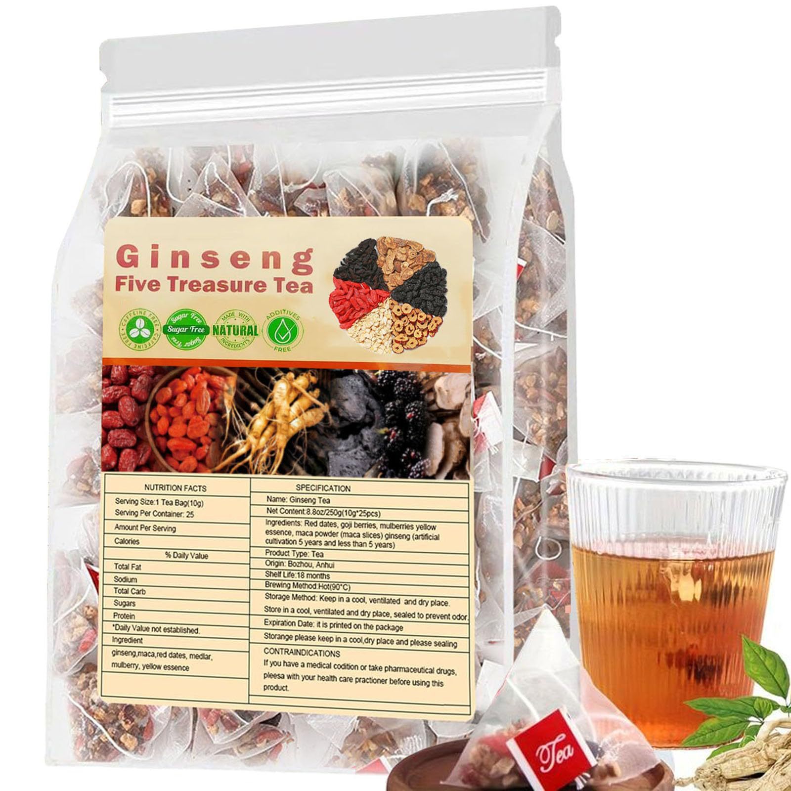 Herbal Wellness Tea - Ginseng Beş Hazine Çayı Böbrek Çayı,